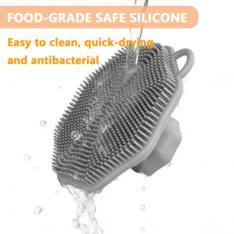 CUVUNUBY 2 Pack Silicone Face Scrubber for Men and Women Manual Facial Cleansing Brush, Food Grade Silicone Face Wash Brush,Gentle Exfoliating Pore Cleansing Skincare Tool(Black and Gray