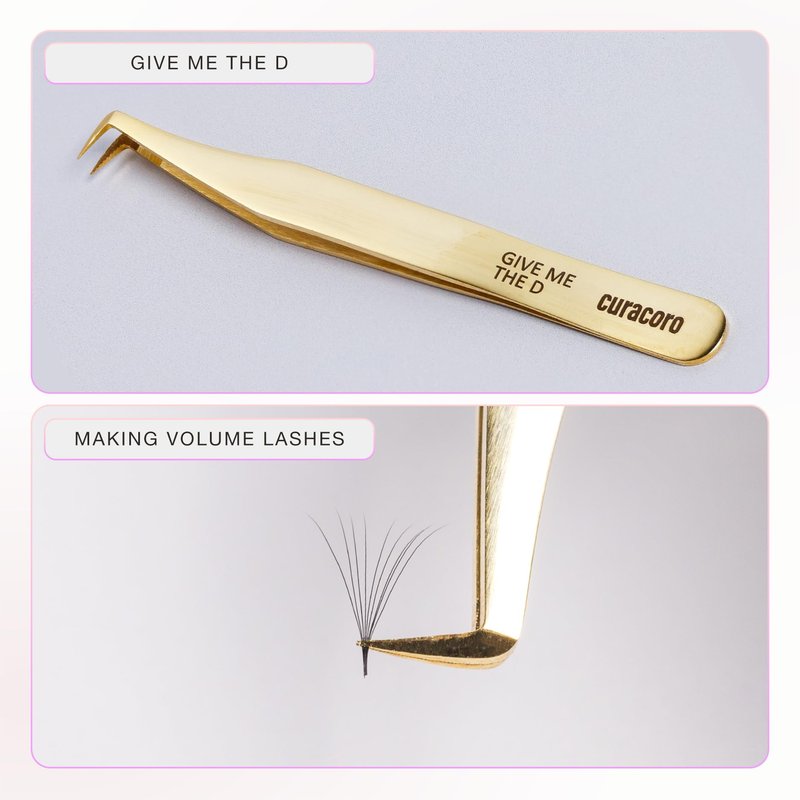 Curacoro Lash Tweezer - Professional & Precision Fiber Tip Grip Lash Tweezers for Eyelash Extensions, Multi Shapes & Purposes Tweezers for Volume, Isolation & Classic Lashes (Galaxy, Give Me the D)