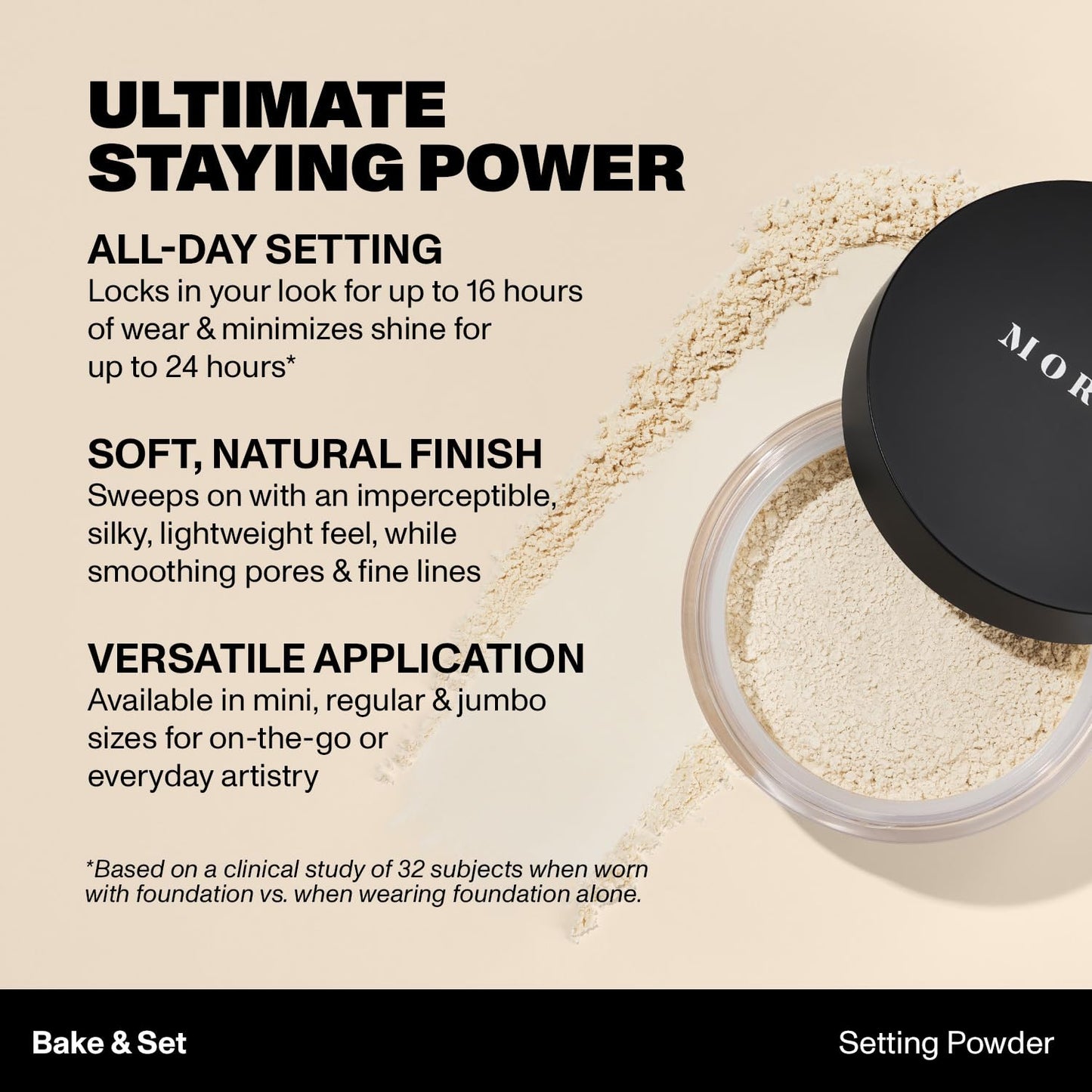 Morphe Bake & Set Brightening Setting Powder - Lightweight, Talc-Free, Loose Powder for Face Makeup with a Soft, Natural Finish - Minimizes Shine for Up to 24HR - Brightening Pink (0.09 oz)