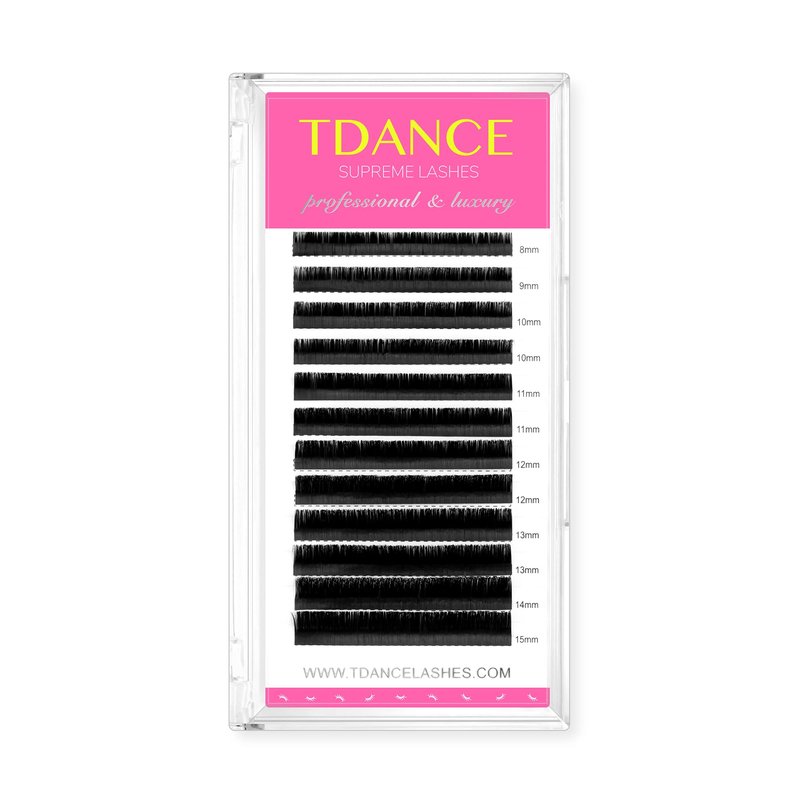 TDANCE Lash Extension Matte Black Eyelash Extension C CC D DD J B L Curl Volume & Classic Lash Extensions 0.03-0.18mm Thickness Professional Salon Use(0.18-CC,8-15 mm)