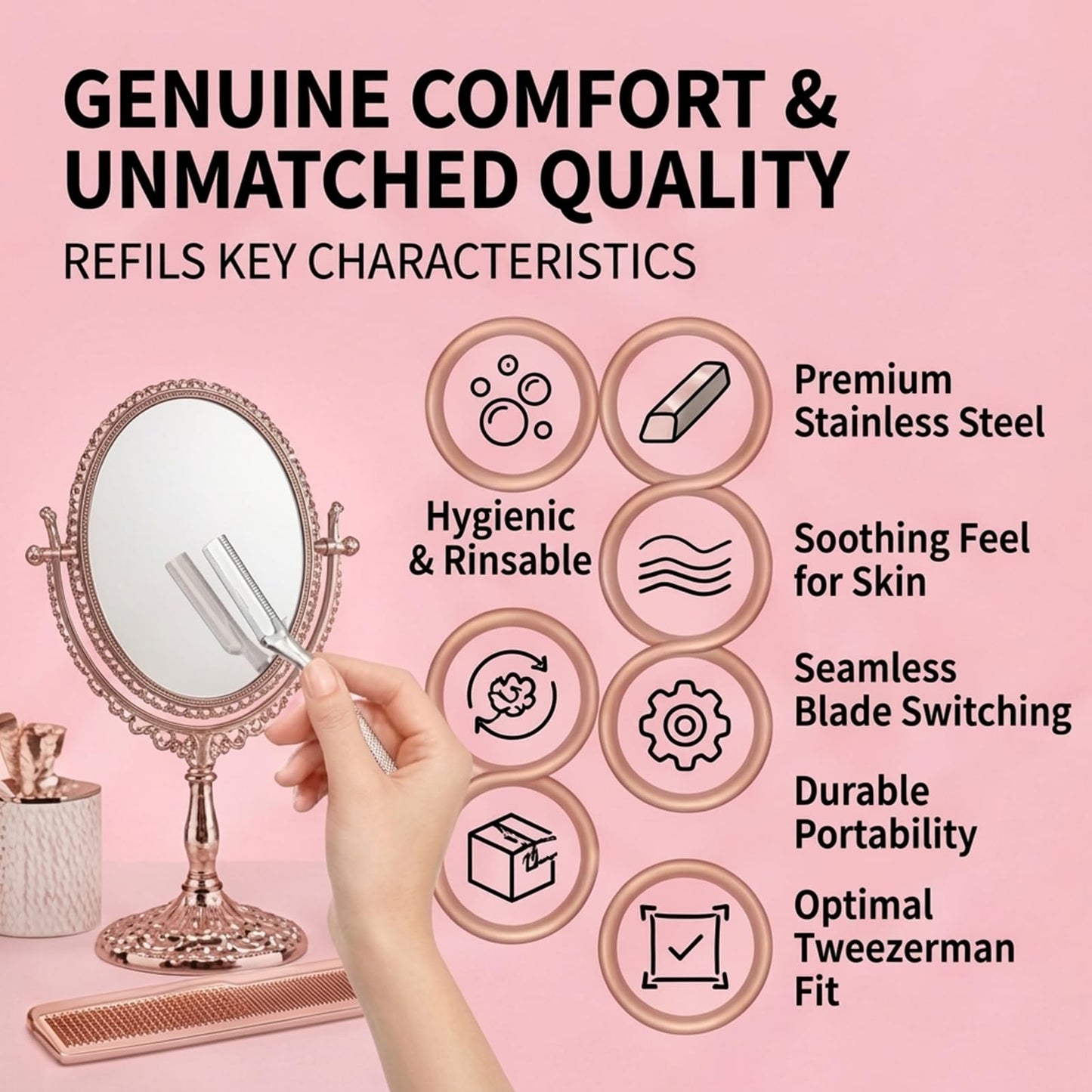 20Pack Compatible with Tweezerman Facial Razor Refills,Replacement Blades Compatible with Tweezerman Dermaplane Refills.
