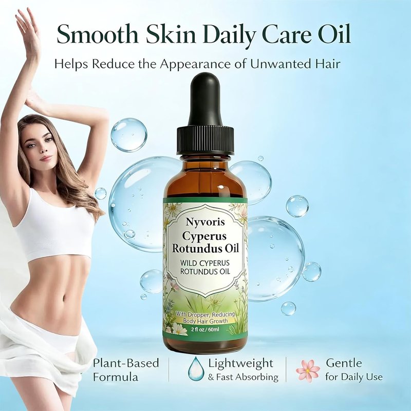 Cyperus Rotundus Oil for Hair Removal - Cold-Pressed Natural Plant Oil, 2 Fl Oz | Reduce Unwanted Hair