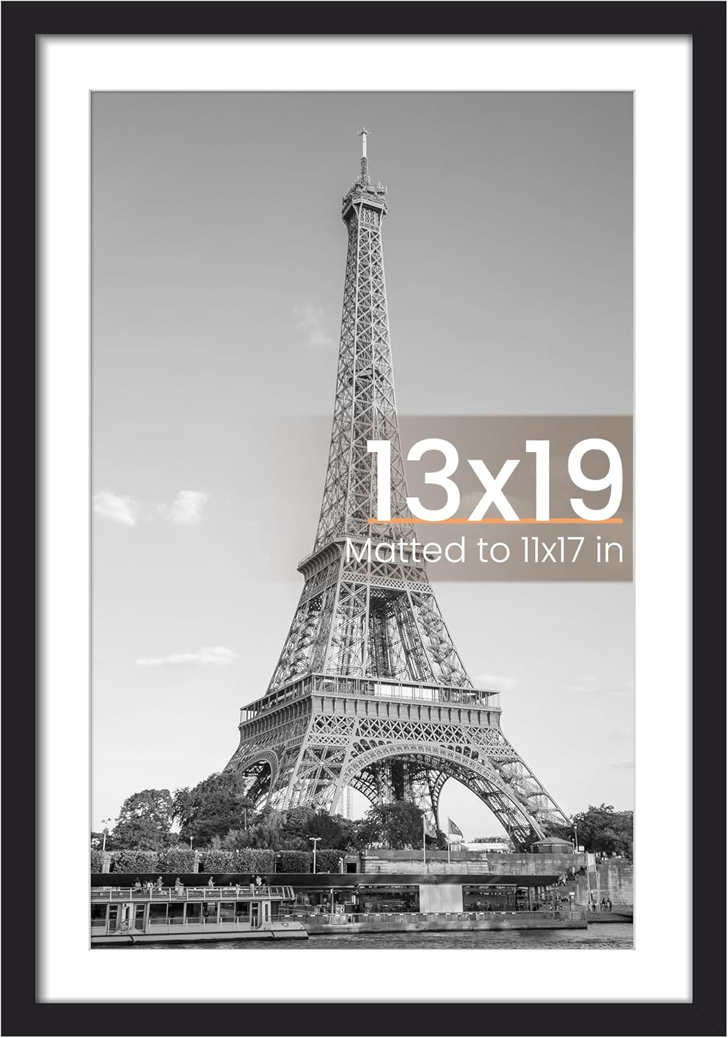 Upsimples 11x14 Picture Frame - Display 8x10 Photos with Mat or 11x14 Without Mat | Black Wall Hanging Frame