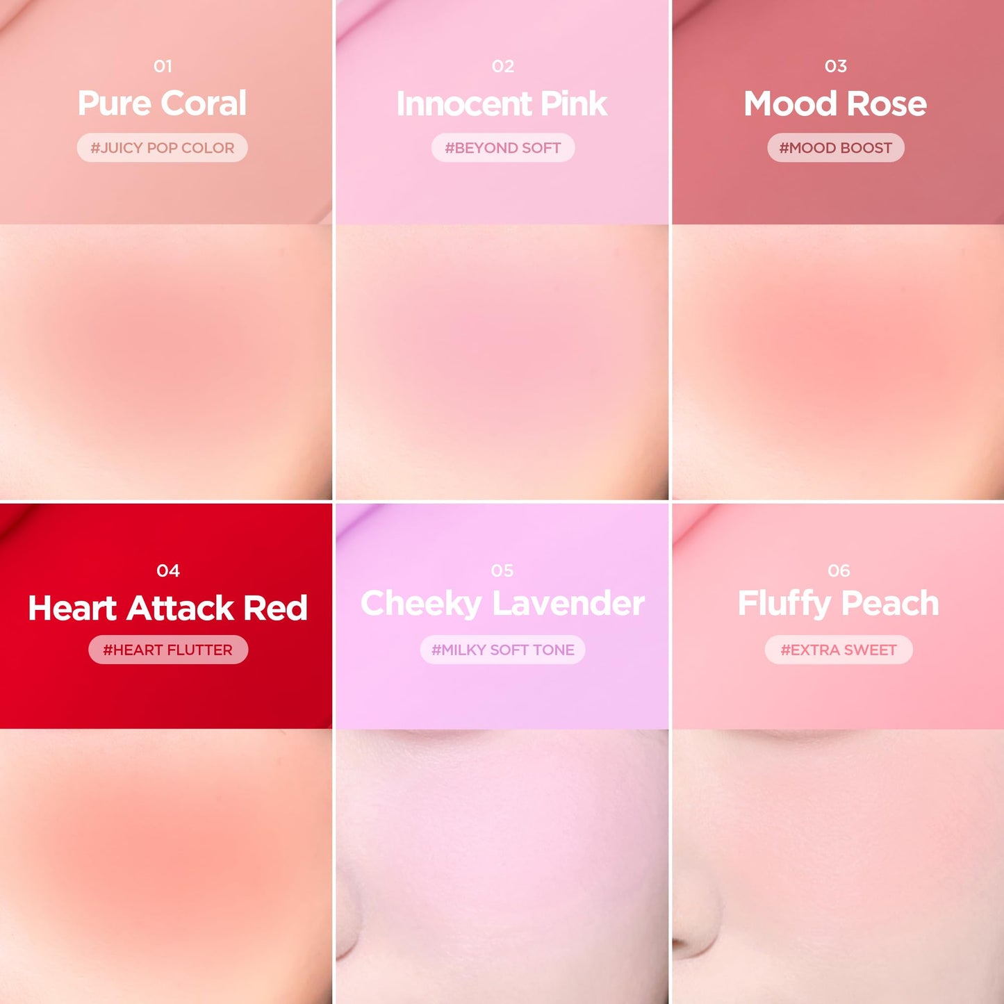 lilybyred Luv Beam Cheek Balm | Heart-Shaped Korean Cream Blush, Semi-Matte Finish, Long-Lasting, Blendable & Buildable, Soft Creamy Texture, Lightweight, Natural Flush, 0.12 oz. (14 Rosy Beam)