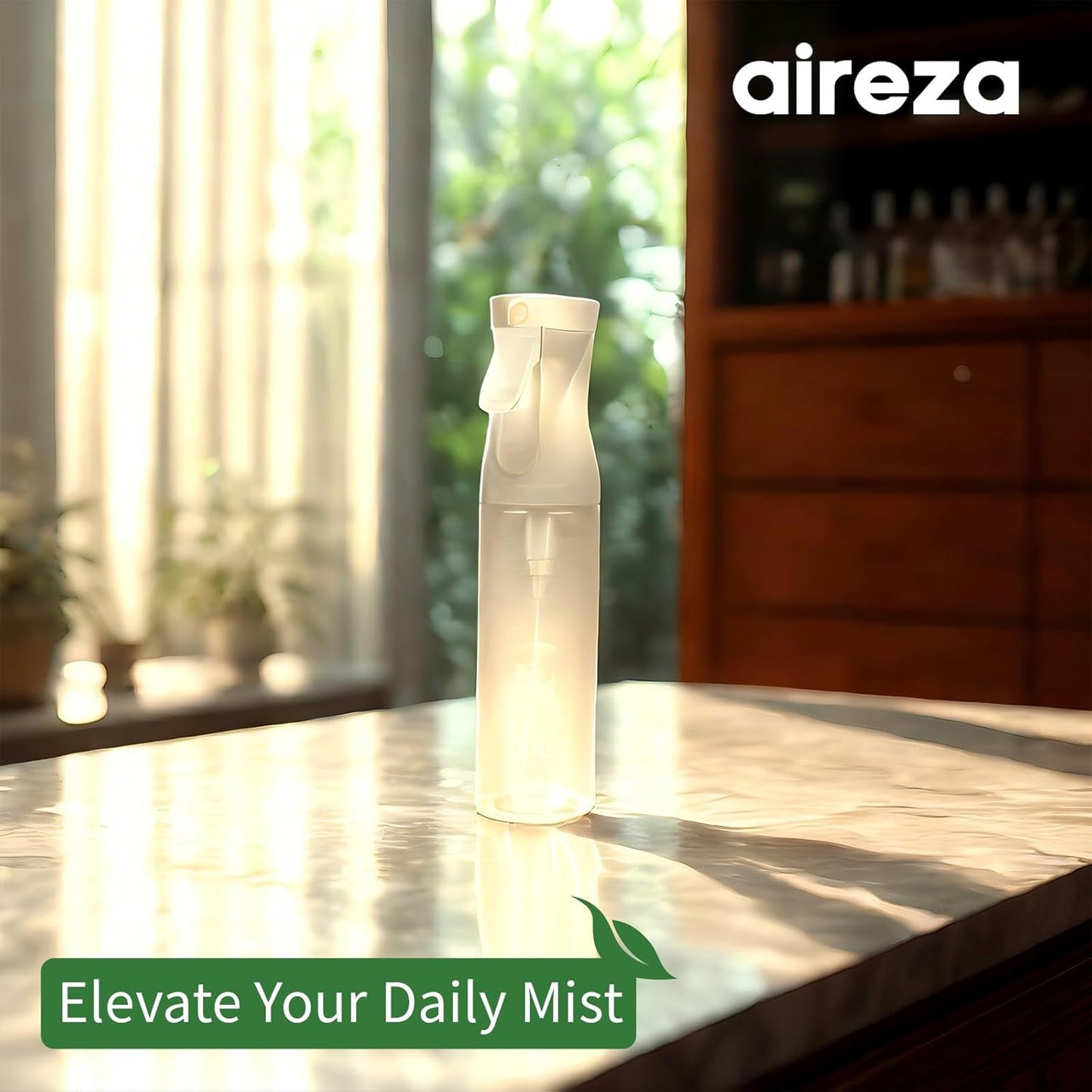 Continuous Spray Bottle - Ultra-Fine Mist Sprayer for Hair, Plants & Cleaning | 300 ml / 10 oz, BPA-Free, Leak-Proof