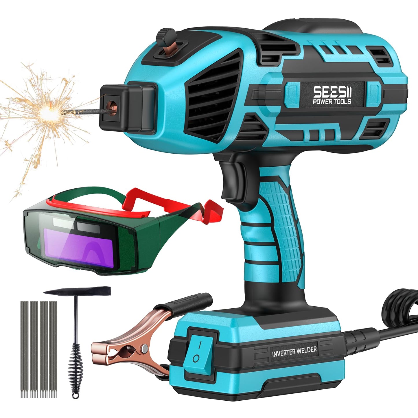 Seesii 110V 120A ARC Portable Handheld Welding Machine for 3/32"-1/8" Rods