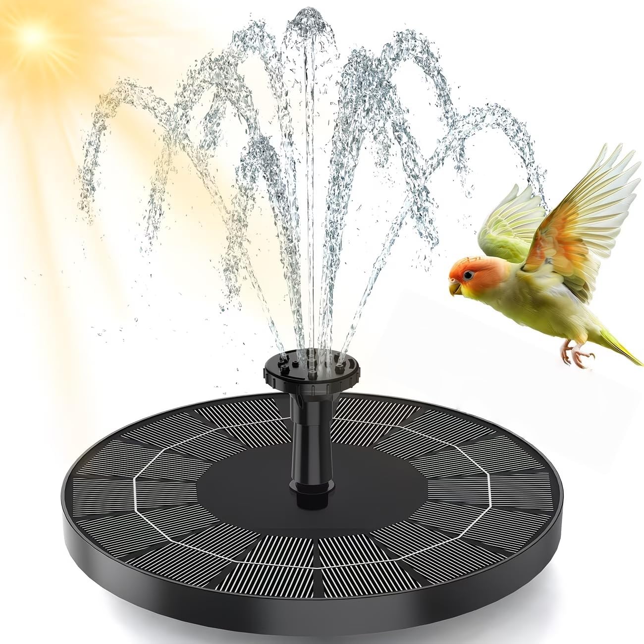 Solar Fountain for Bird Bath - IPX8 Waterproof Solar Water Pump | Ideal for Garden, Pond & Outdoor Decor