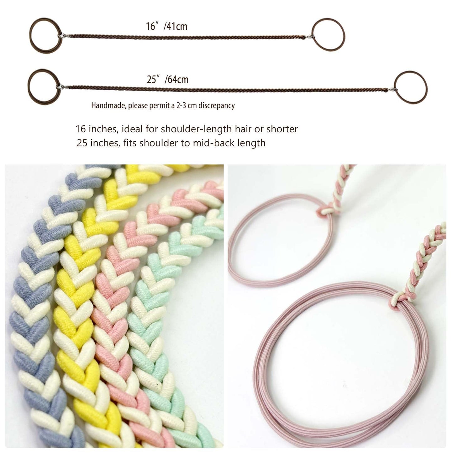 Sports Hair Ties for Women, 25" 4 Packs Soft Nylon Elastic Ponytail Holders for Thick,Curly,Fine Hair Spiral Pony Tail Wrap Tie Long Womens Accessories for Swim,Riding,Running,Workout,GYM,Surf,Dive