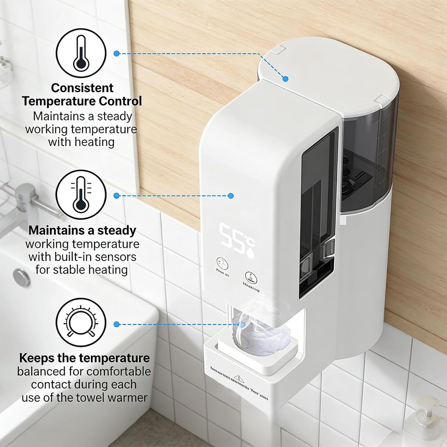 Automatic Hot Towel Dispenser - 5-Second Rapid Heating | 55°C Constant Temp for Skincare & Therapy