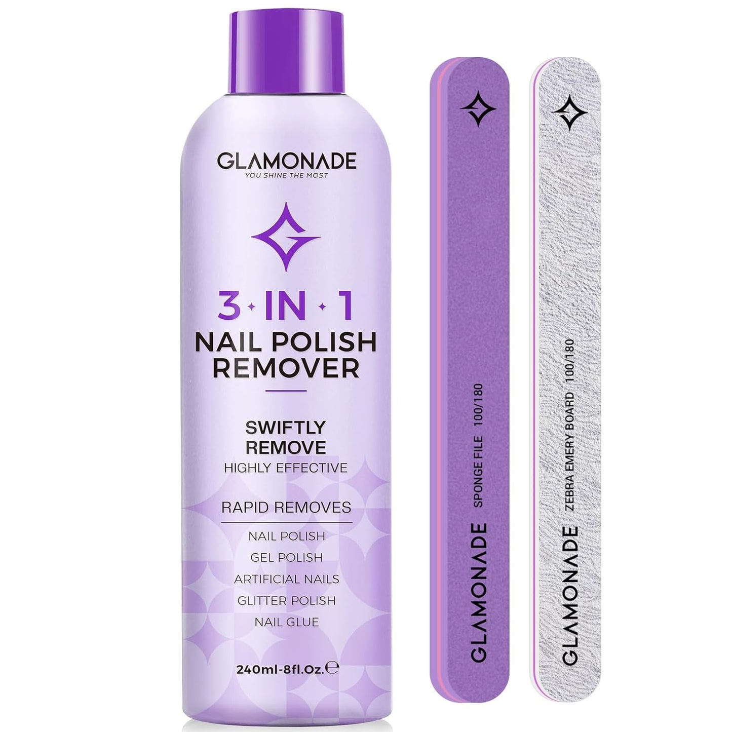 Acetone Nail Polish Remover - Professional Soak-Off Gel Formula with Aloe Vera | 8 Fl. Oz.