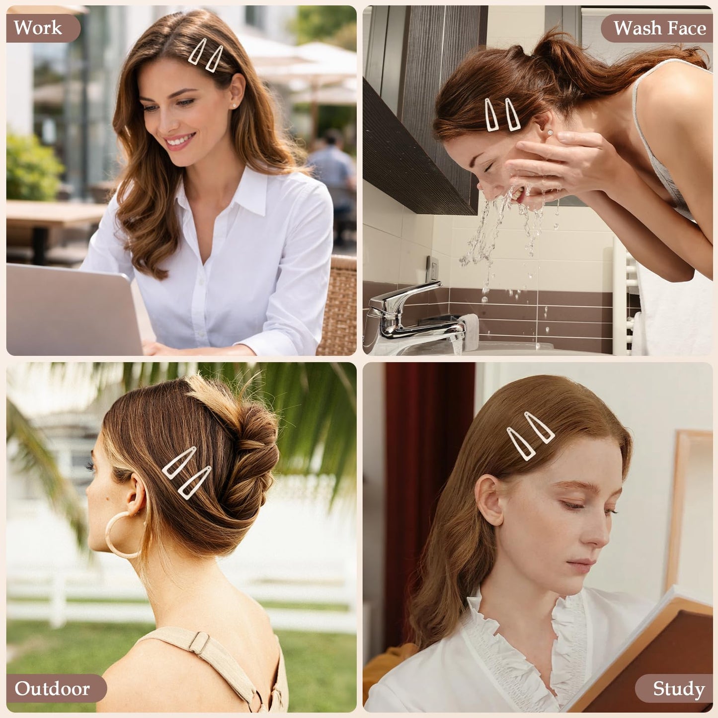 10 Pcs Double Grip Hair Clips, Sightor Metal Snap Hair Clips Hair Barrettes for Women Hair Making Salon Supplies Hair Accessories