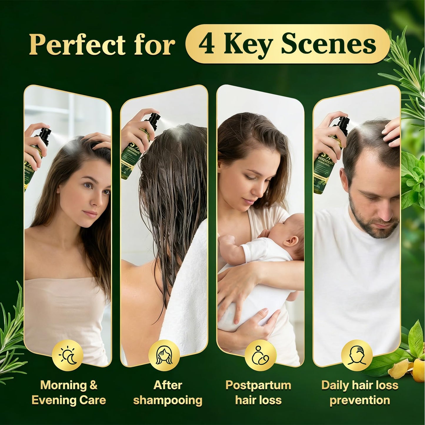 SUMIFANG 5% Minoxidil for Men & Women Hair Growth Biotin Serum with Rosemary for Hair Beard Regrowth Treatments, Unscented Topical Minoxidil Spray 80ML for Faster Stronger Thicker Hair Growth