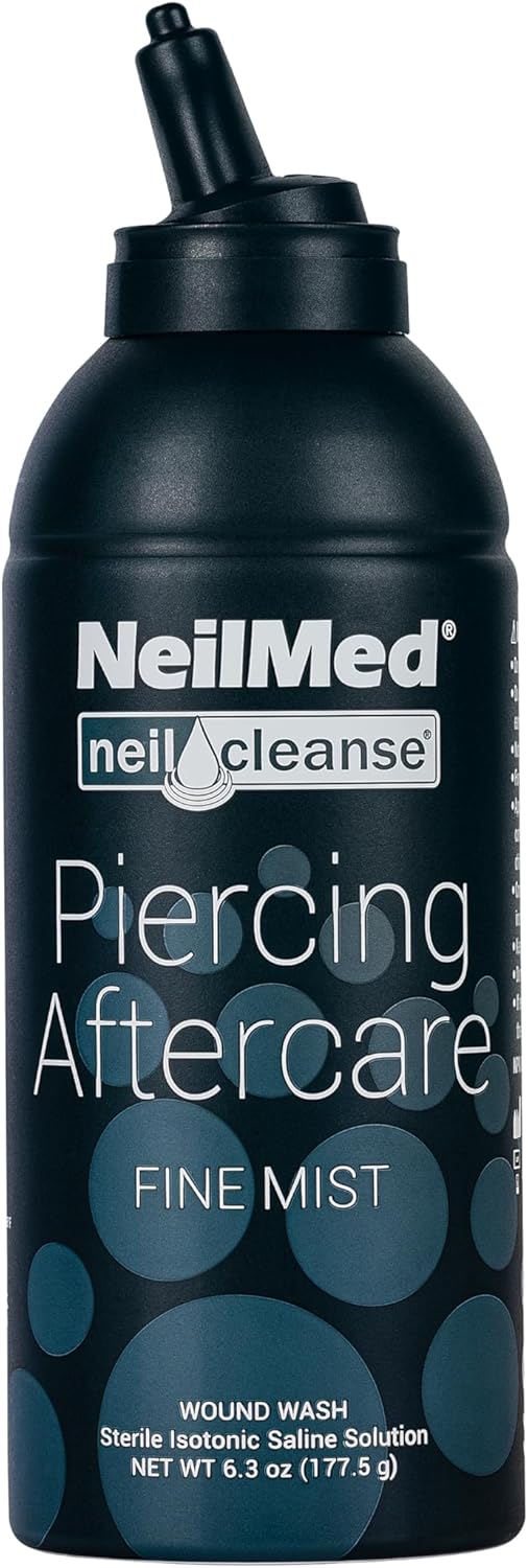 NeilMed Piercing Aftercare Spray - Fine Mist for Safe Healing | 6.3 Fl Oz