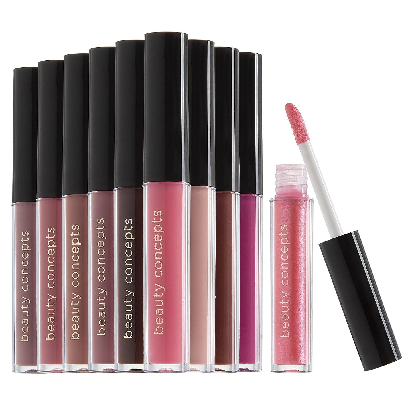 Beauty Concepts Lip Gloss Collection - Shimmering Glossy Lip Makeup Set for Radiant Finish | Neutral Shades