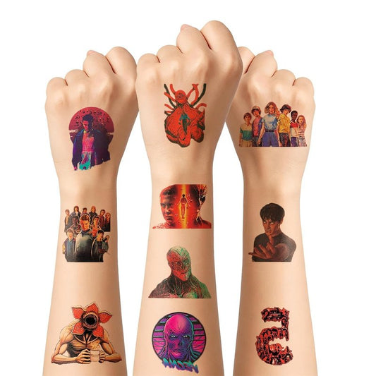 50PCS Stranger Season 5 Movie Temporary Tattoos for Kids,Birthday Party Favors Decoration Sticker Gifts for Girl Boys Home Activity Class Prizes Carnival Christmas Rewards