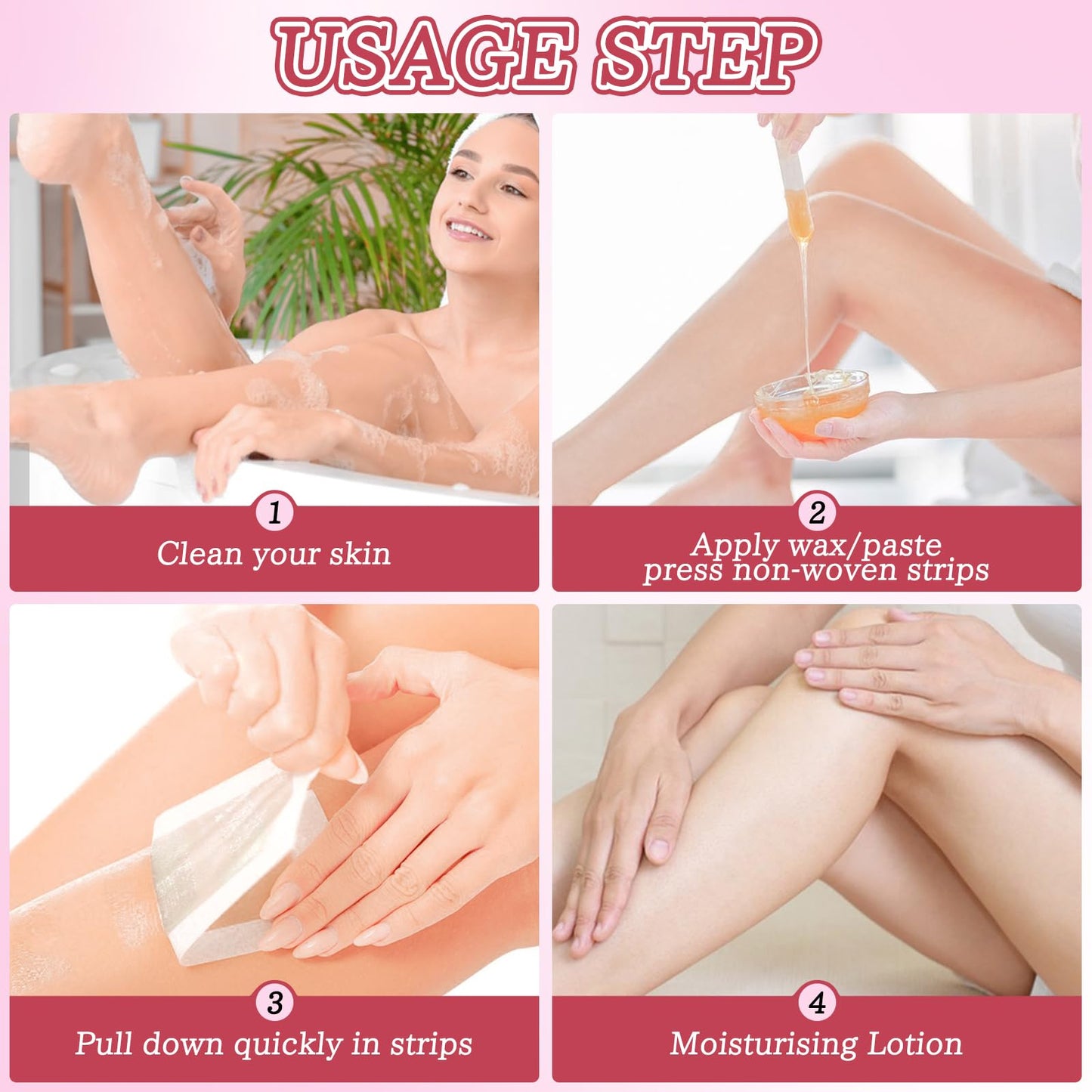 Wax Strips for Hair Removal 30 Yards - Non-Woven Wax Strip Roll | Pain-Free for Body, Face & Legs