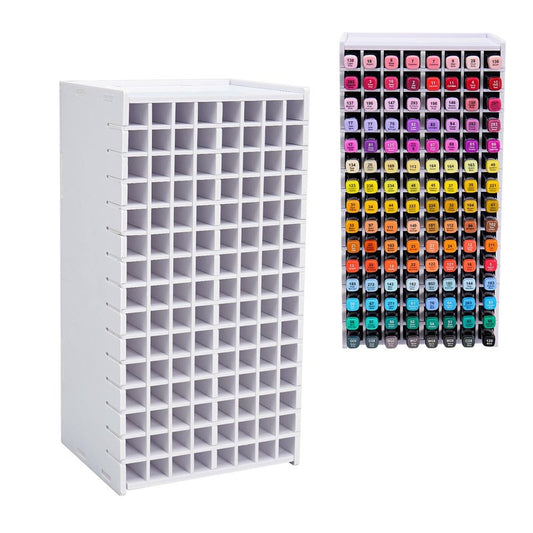 SANFURNEY Art Marker Storage Rack for 120 Markers, Watercolour Brushes Pens Color Pencils Organizer Holder for Desk Christmas