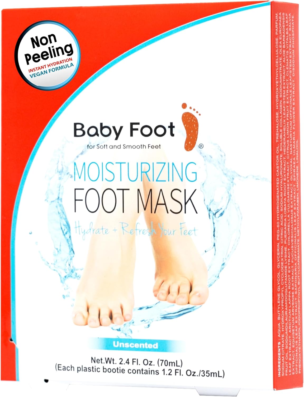 Hydrating Baby Foot Mask for Dry Cracked Feet - Moisturizing Treatment with Collagen & Hyaluronic Acid | 15-Minute Spa Care