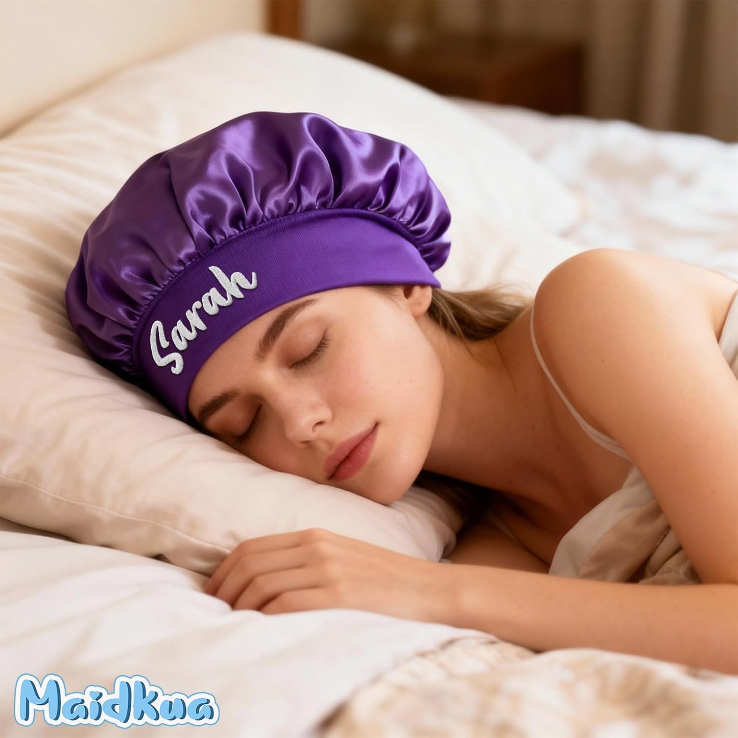 Custom Silk Bonnet - Satin Hair Cover for Sleeping | Perfect for Curly & Braided Hair