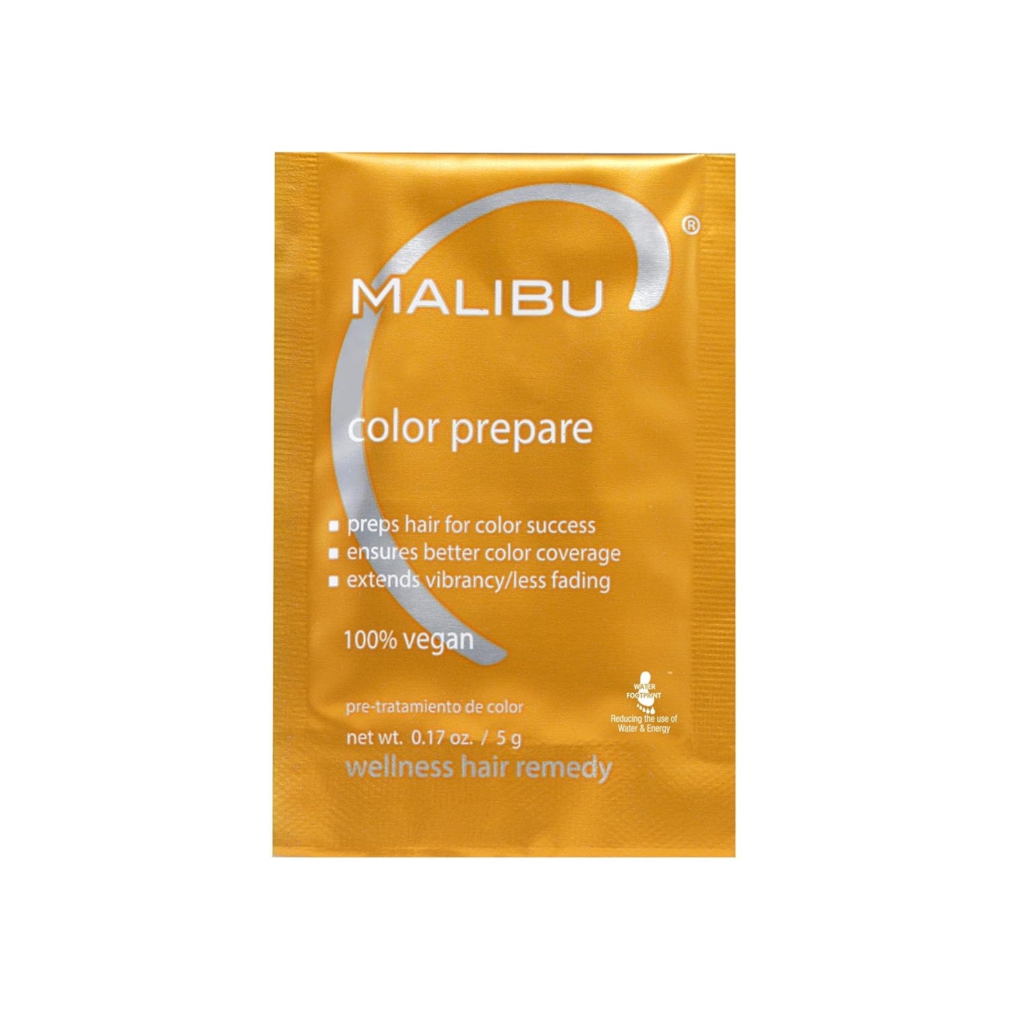 Malibu C Color Prepare Hair Remedy - Extend Color Vibrancy & Reduce Brassiness - Antioxidant Blend (12 Packets)