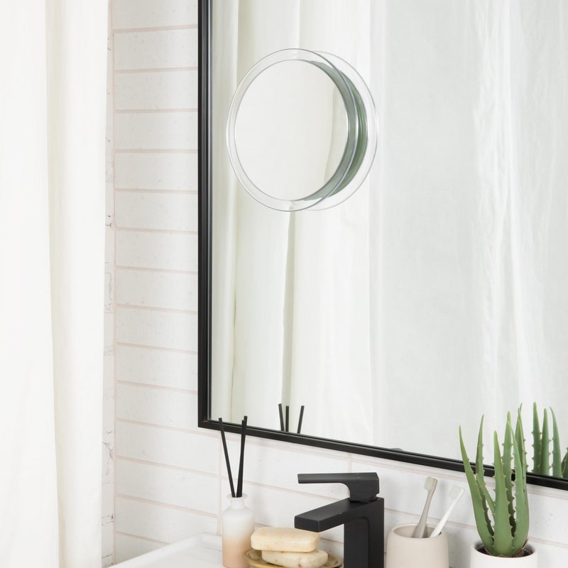 Jerdon Portable Travel Makeup Mirror – 9” Diameter Frame with 5X Magnification – Suction Cups Allow Wall Mounting – Travel Case Included – Model JSC5