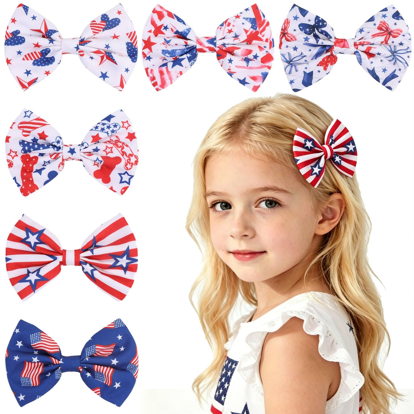 PABOBIT Valentines Hair Bows for Girls, Pink Red Hair Clips Heart Bow Clips Girls Hair Accessories for Kids Teens Gifts