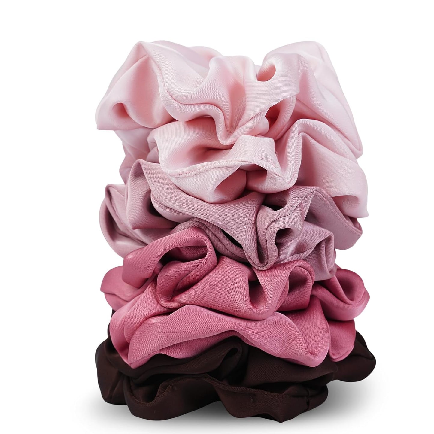 Satin Scrunchies for Women - 8PCS Black Silk Hair Ties | No-Crease, Frizz-Free Gentle Elastic Bands for All Hair Types