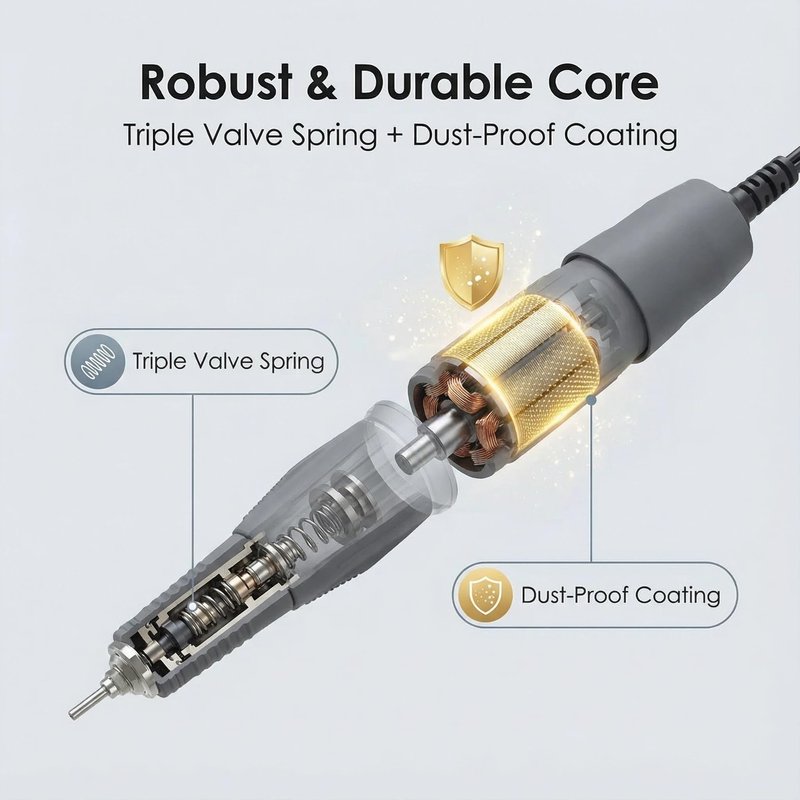 Zmtfqymx H37L1 Micromotor Handpiece ONLY, 0-35,000 RPM Micro Motor for Woodcarving, Silicone, Glasswork, Artware, Ceramics, Jewelry & DIY Crafts,Compatible with Marathon Control Box