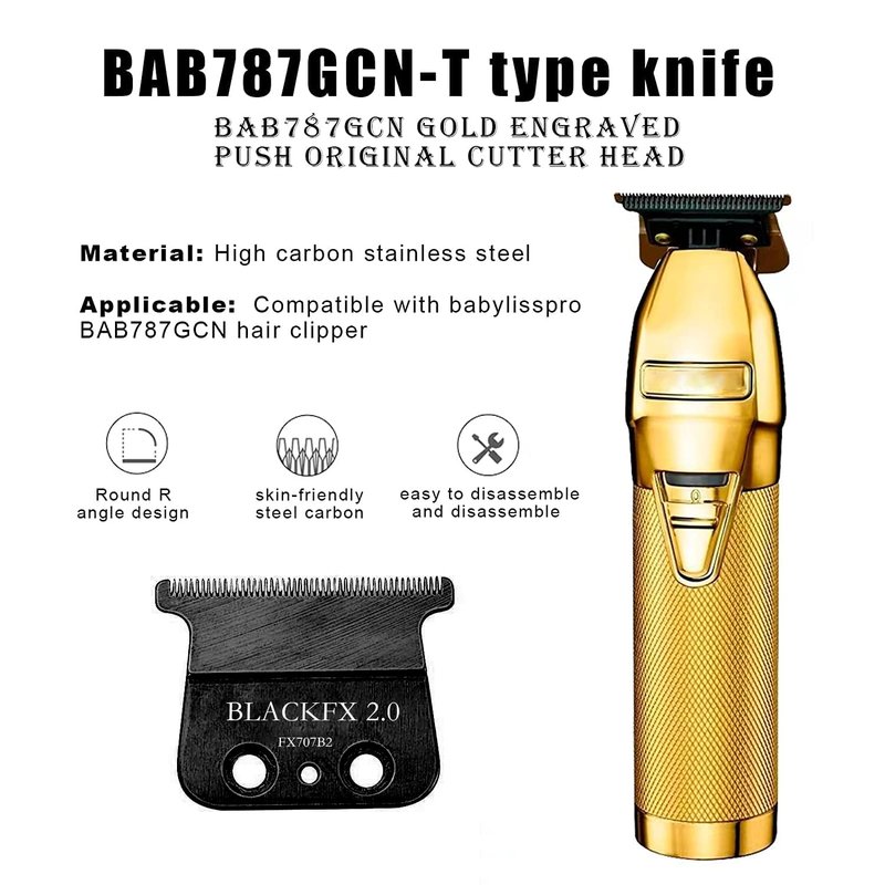 FX707ZB2 Replacement Blades Compatible with BaBylissPRO FX787 & FX726 Trimmers, for Outlining Hair Trimmers (FX787) and Trimmers (FX726) - black,3pcs