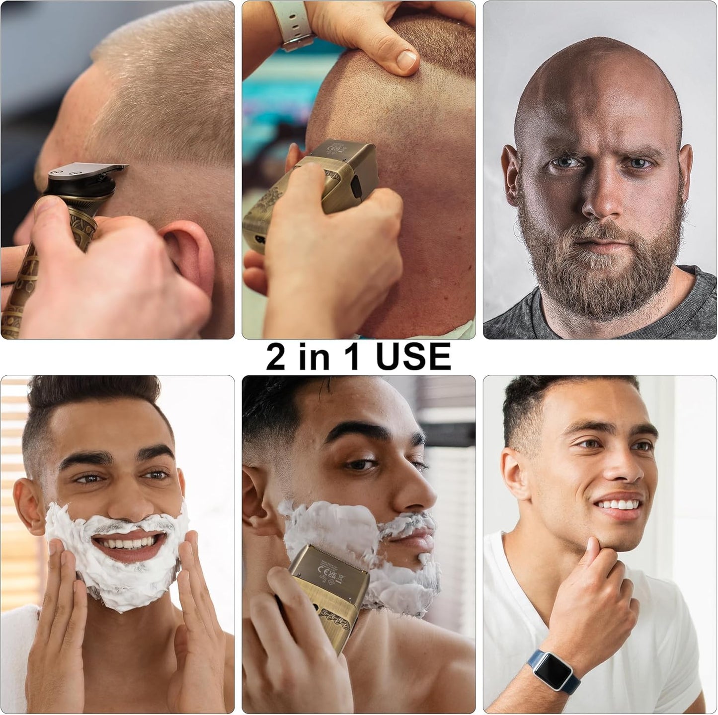 Scttomon T-Blade Hair Trimmers & Electric Shavers for Men Foil Shaver Beard Trimmer Men's Grooming Kit with Triple Blades Cordless