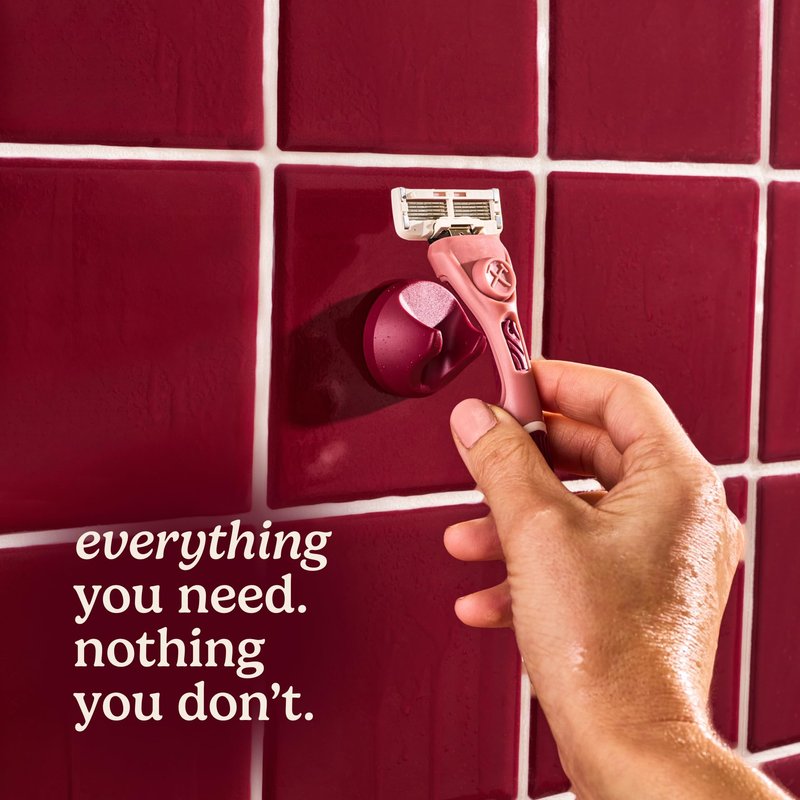 Dollar Shave Club For Women | 1 Maroon Handle, 4 Razor Refills, 1 Cashmere Santal Shave Butter, 1 Shower Hanger | Razors for Women, Womens Razors, Womens Shave Cream