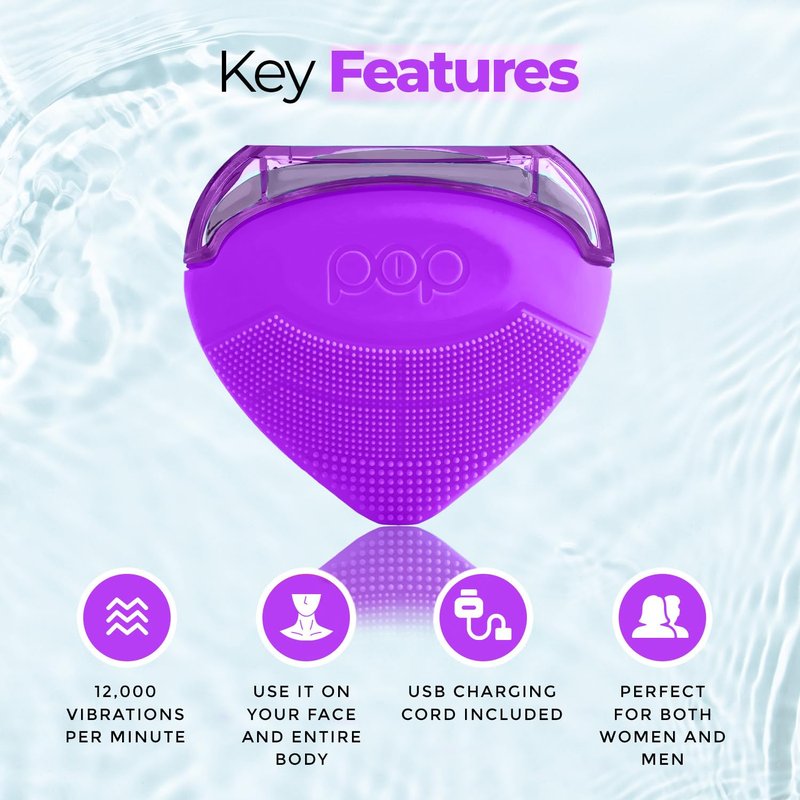 Pop Sonic Strawberry 3 in 1 Skin Exfoliating Cleanser Clean Massage Exfoliate (Purple)