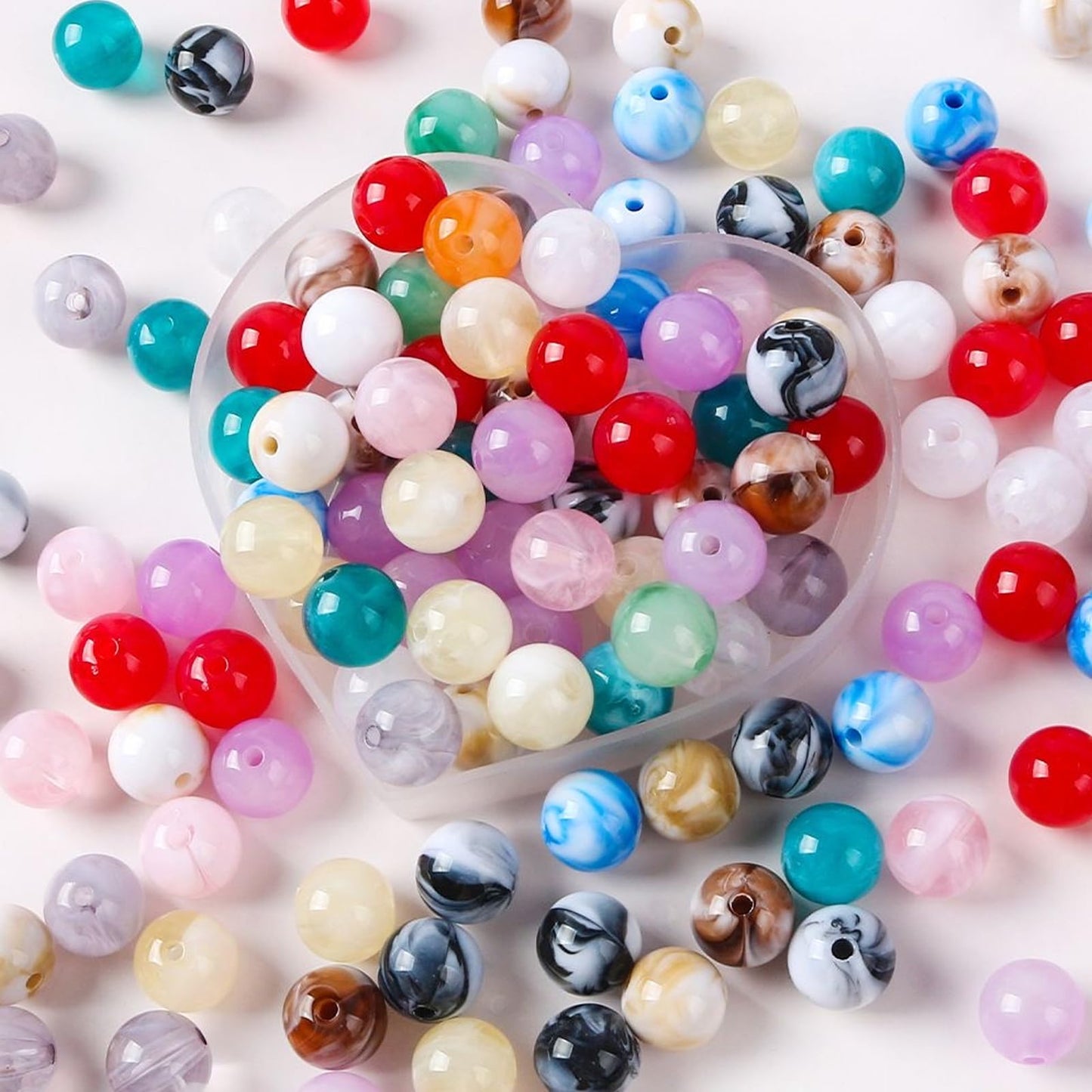 100-Piece 8mm Retro Synthetic Agate Set - Bulk DIY Supplies for Jewelry Crafting