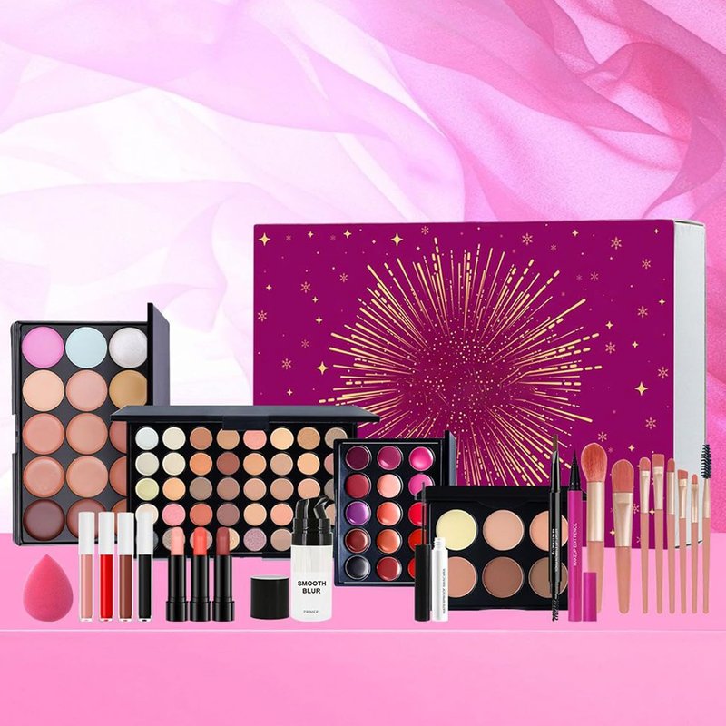 Makeup Palette Kit - Complete Eyeshadow, Lipstick & Brush Set for Women, Teens & Beginners | Perfect Gift for Birthdays & Holidays