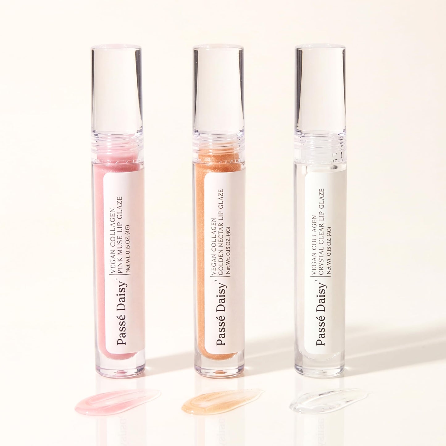 Passé Daisy Vegan Collagen Lip Glaze Balm, Pink Muse Lip Glaze, Full-Size Silky Sheer Lip Gloss For a Fuller Look, For Hydrating Shine, Sulfate Free, Paraben Free, Natural Oils