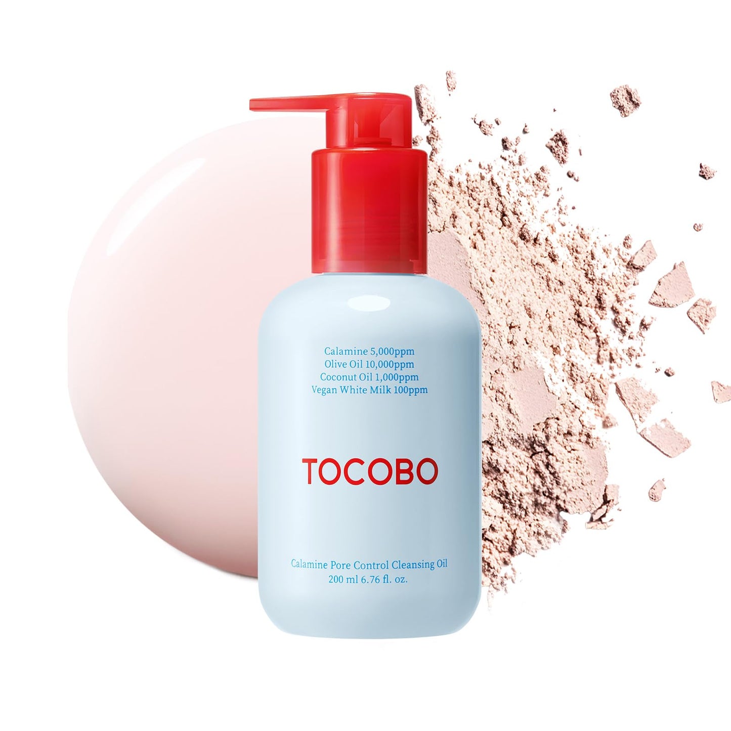 TOCOBO Korean Skincare Calamine Pore Cleansing Oil - Makeup Remover & Blackhead Melting Face Wash for Sensitive Oily Skin - Vegan White Milk & Olive Oil Sebum Cleanser, Emulsifying, 6.76 fl oz 200ml