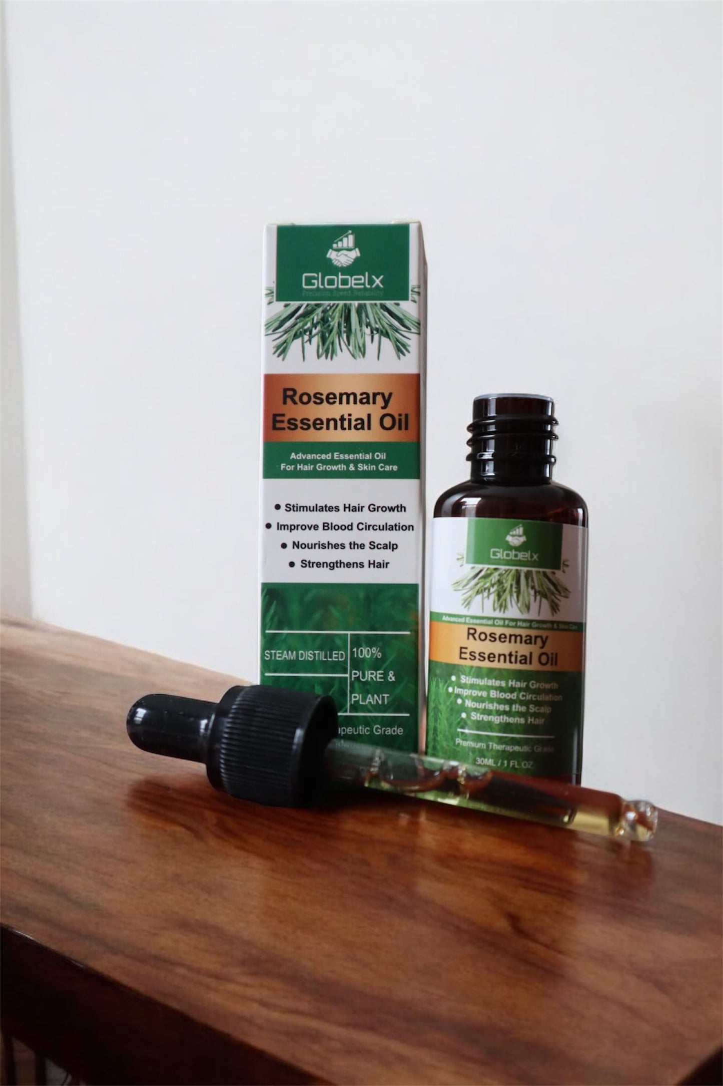 Rosemary Scalp & Hair Oil with Castor & Coconut Oil – Lightweight Nourishing & Strengthening Hair Care for Dry, Damaged & Thinning Looking Hair – Non-Greasy Essential Oil Blend for Women & Men, 30ml