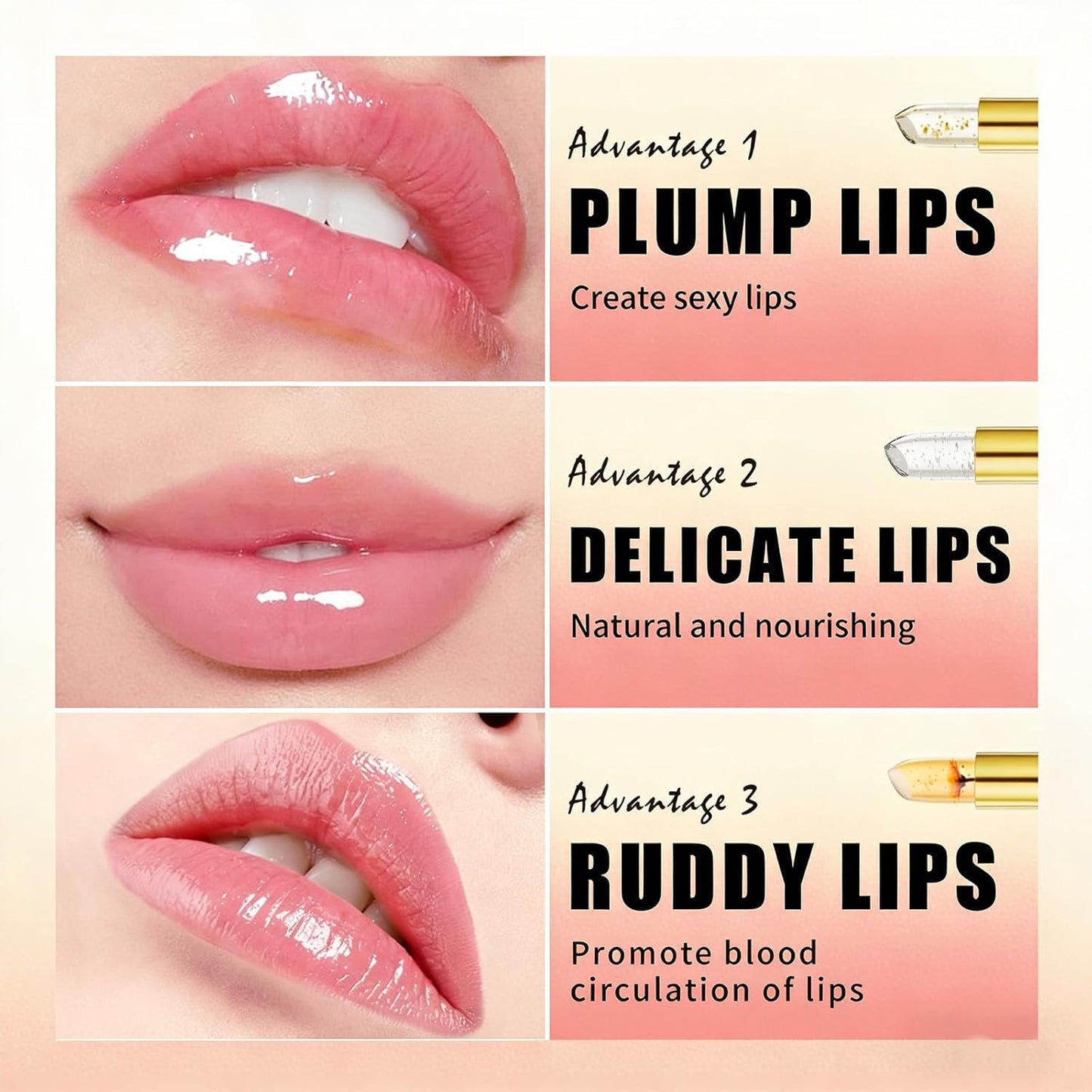 Color Changing Lipstick - Transferproof, Long Lasting 24 Hours | Moisturizing Glossy Shine (3pcs)