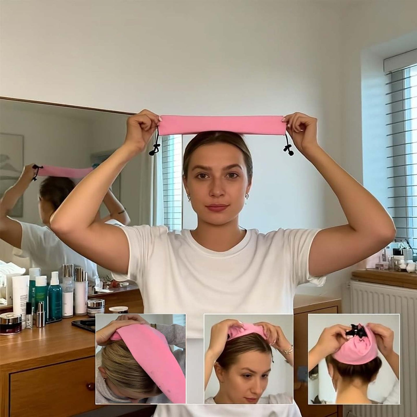 Waterproof Hair Sleeve for Long Hair, Crown Washing Shower Cap Ponytail, Protect Styled Hairs, Reusable, Quick Root Refresh, Great for Pool Travel Shower Gym Beach, Amazing Time Saver