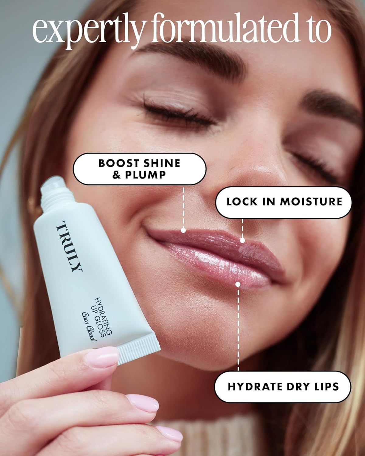 Truly Beauty Hydrating Lip Gloss - High Shine Tinted Formula with Hyaluronic Acid, Jojoba Oil & Shea Butter | Moisturizing Lip Care