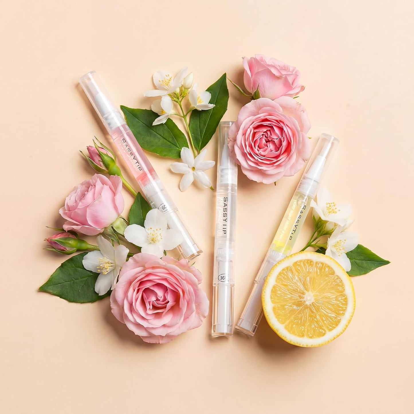 Nail Strengthening Oil Pen - Fast-Absorbing Cuticle Treatment with Biotin & Ginseng | Jasmine, Rose, Lemon Scents