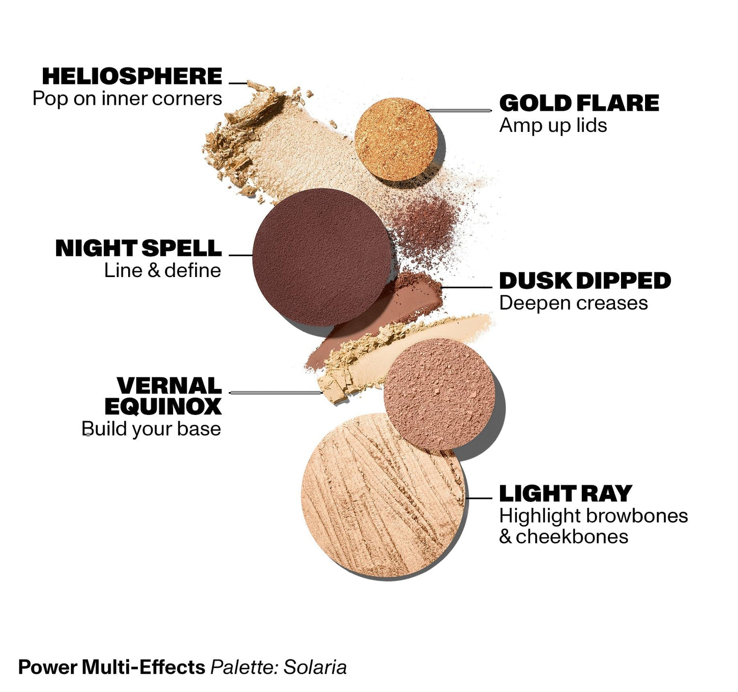 Morphe Makeup Palette - Power Multi-Effects Palette with Mattes, Shimmers, Duochromes & Silk Slip Toppers - Made to Build, Blend & Layer for Everyday Versatile Makeup Looks - Solaria (0.65 oz)