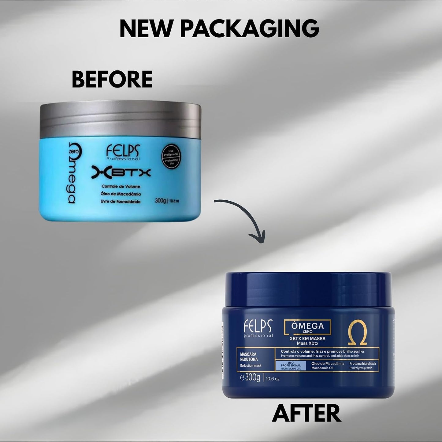 Felps XBTX Omega Zero Mass Replenisher - Organic, Formaldehyde-Free Hair Treatment | 300g / 10.6fl.oz