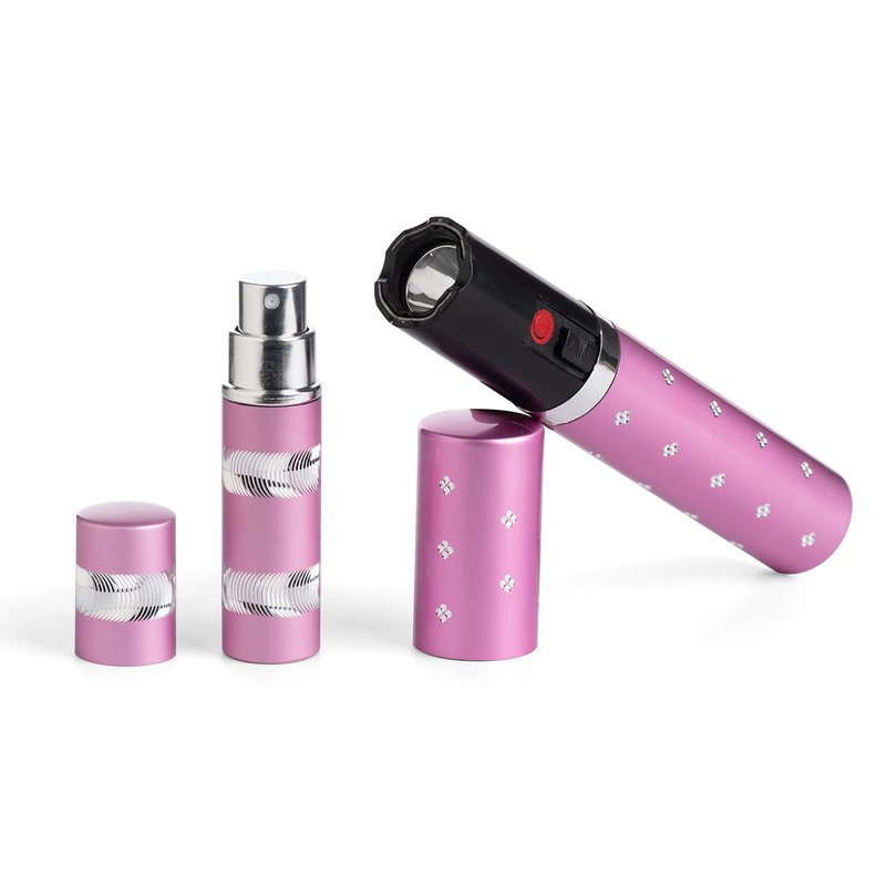 Lipstick Stun Gun for Women, self Defense Flashlight Stun Guns with Safety Disable Pin.Wall Charger Included (RED2)