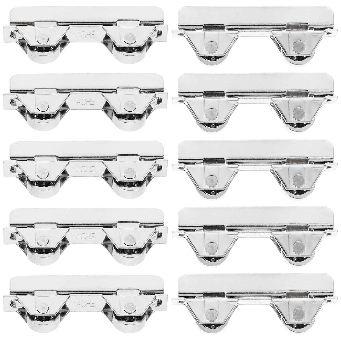 Angoily Showcase Window Roller, 10Pcs Sliding Door Rollers Replacement for 5-6mm Thick, Stainless Steel Mini Sliding Screen Door Wheels 7.0mm Pulley Clamp for Wardrobe Cupboard Closet