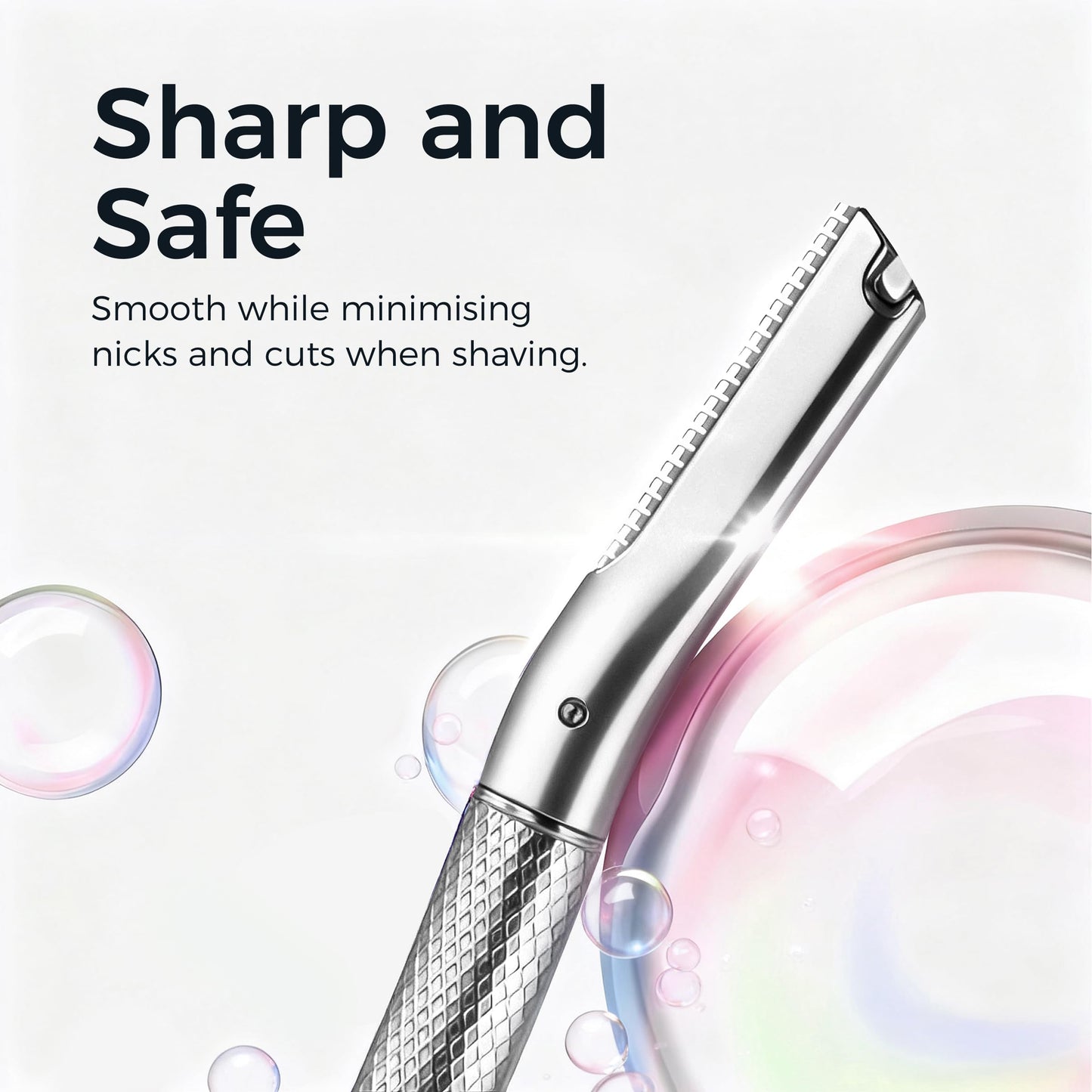 ZOMCHI Eyebrow Razor, Face Razors for Women & Men, Eyebrow Trimmer Shaper with Precision Cover, Facial Shaver with 6 Blades, Silver, Stainless Steel