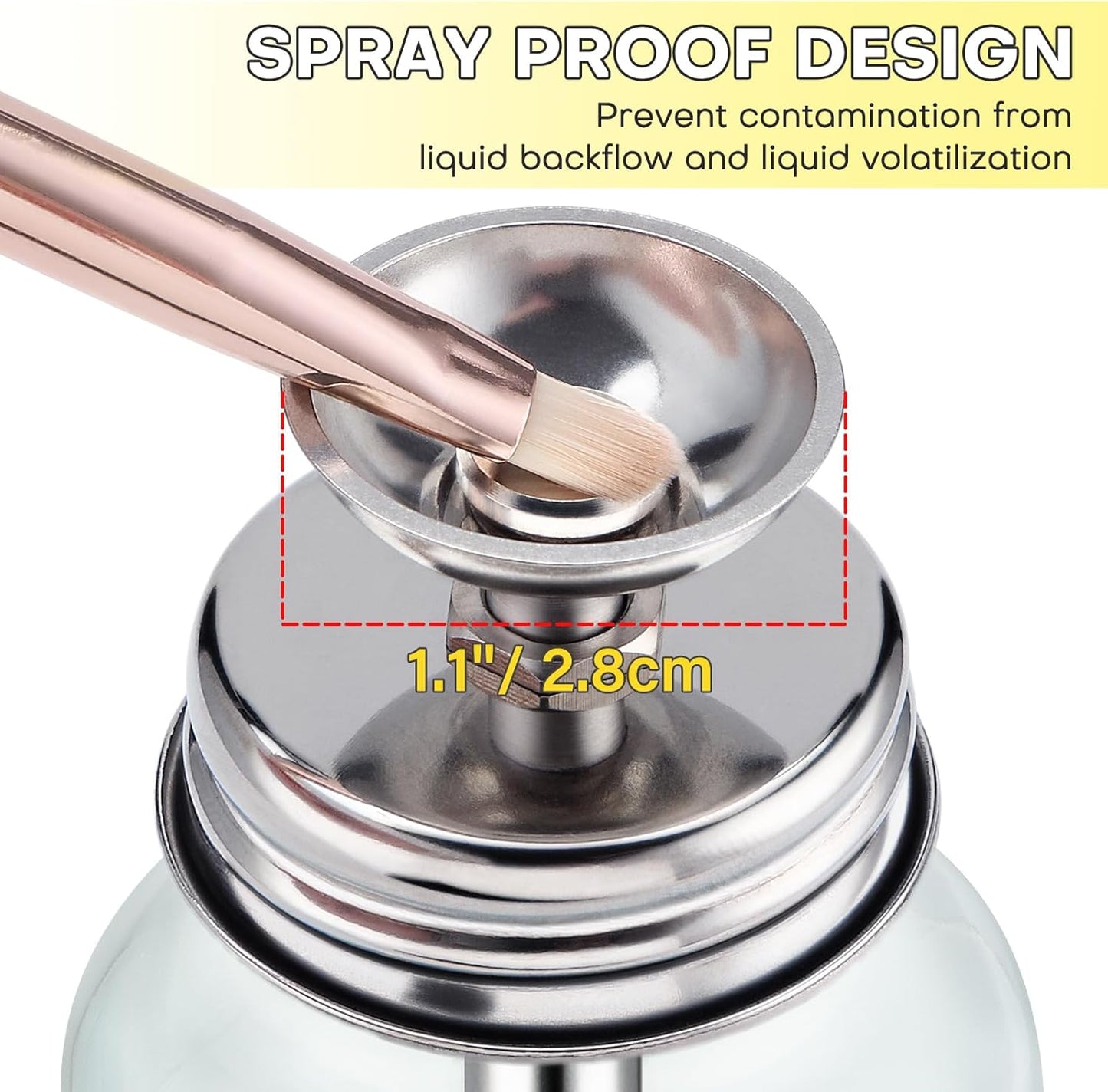 Clear Pump Dispenser Bottle - 4oz Refillable Glass Container for Acetone & Alcohol | Lab Dropping Bottle with Copper Core