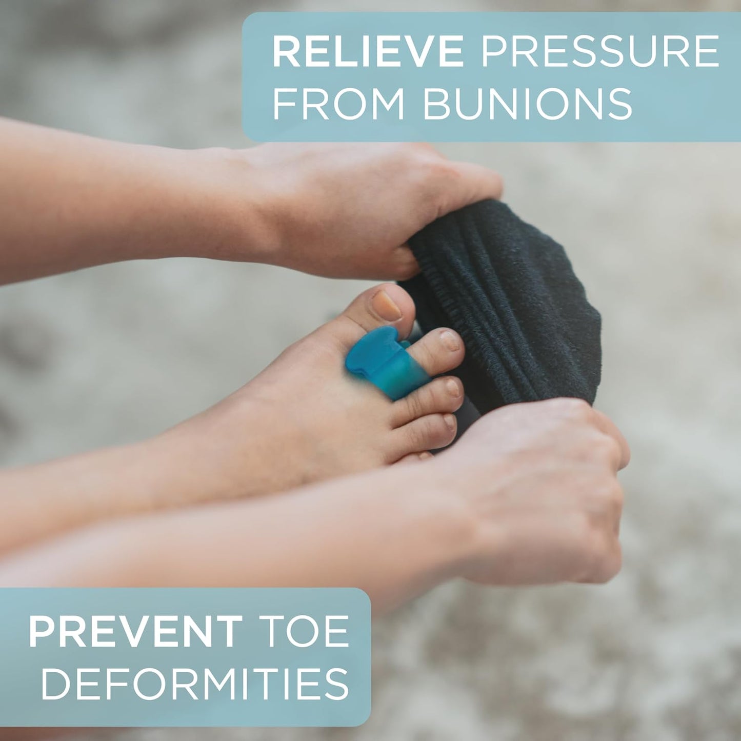 Toe Separators for Bunions - Mind Bodhi 4-Pack Single-Loop Spacers | Clear Design for Men & Women