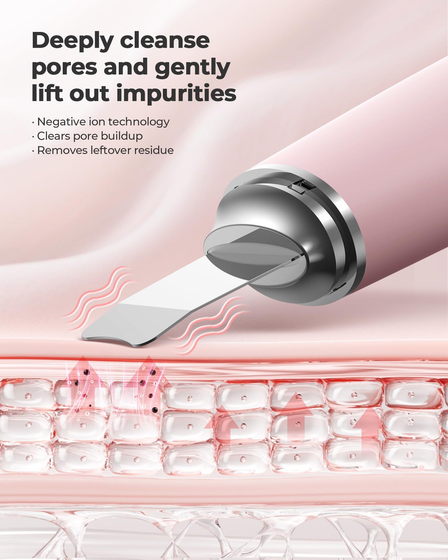 Facial Cleansing Brush, 2 in 1 Firming Massager Facial Skin Scrubber Waterproof Face Scrub for Deep Cleansing Vibrating Exfoliator Scrubber Skin Care with 7 Modes, Gentle Exfoliating - Pink