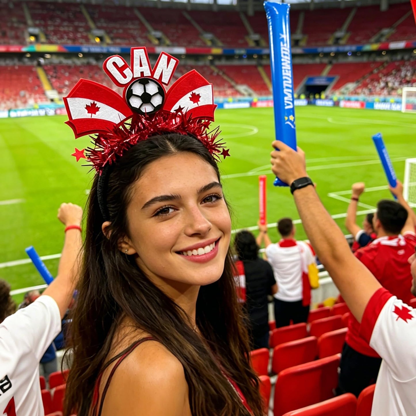 KASOICRA Canada Flag Headband Football Hair Hoops World Cup Party Headbands for Soccer Fans for Soccers Accessories Women Men Soccers Hair Bands Game Day Sports Hair Decoration 1Pcs